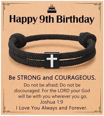 UNGENT THEM Cross Bracelet Happy 8-16th Birthday Gifts for Him Son Grandson Nephew