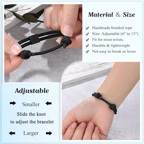 UNGENT THEM Cross Braided Rope Bracelet For Men Boys Christmas Valentines Graduation Easter Christian Baptism Gifts Couples Son Daughter Brother Teens Girls