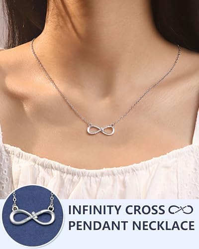 UNGENT THEM Happy 10th 11th 12th 13th 14th 16th 18th 21st Birthday Gifts Love Is Forever Infinity Cross Necklace Religious Presents For Women Her