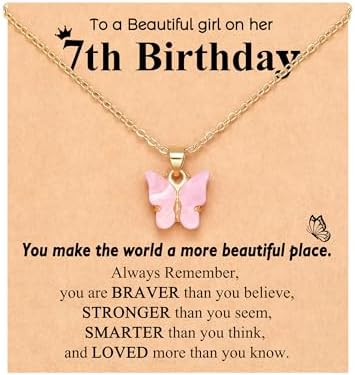 UNGENT THEM Happy 5th 6th 7th 8th 9th 10th 11th 12th Birthday Gifts You Make The World A More Beautiful Place Butterfly Necklace Bday Presents