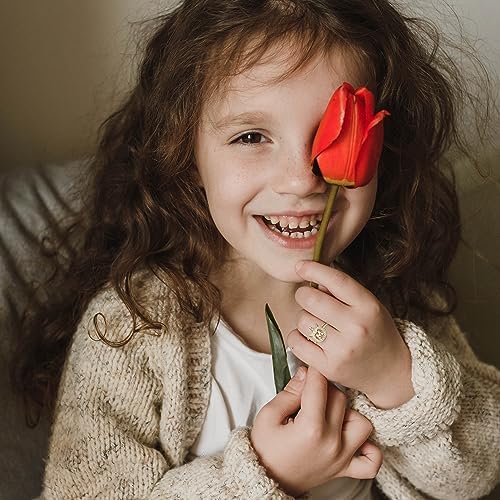 Unicorn Rings For Girls 14K Gold Plated/Rose Gold Plated/Sterling Silver Unicorn Rings For Kids Cute Initial Toddler Ring Adjustable Letter Rings For Teen Girls Gifts Hypoallergenic No Tarnish