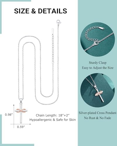 UPROMI Cross Necklace For Granddaughter/Daughter Christmas Religious Christian Valentines Birthday Gifts