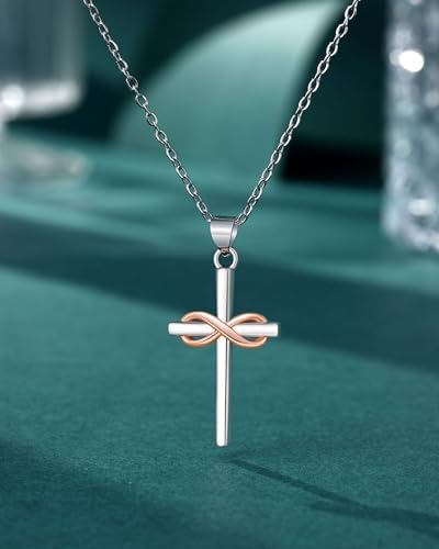 UPROMI Cross Necklace For Granddaughter/Daughter Christmas Religious Christian Valentines Birthday Gifts