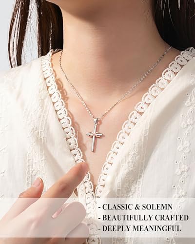 UPROMI Happy 10th/11th/12th/13th/14th/15th/16th/17th/18th/21st Birthday Gifts For Girls Her Cross Necklace Birthday Gift Ideas