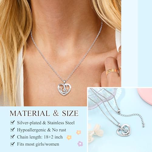 UPROMI To My Granddaughter/Daughter/Niece Gifts Necklace Valentines Christmas Birthday Gifts I Love You To The Moon And Back