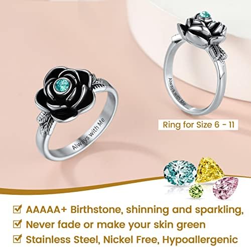 Urn Rings For Ashes For Women Personalized Stainless Steel Cremation Ring With Ashes For Funeral Keepsake Gift Memorial Jewelry