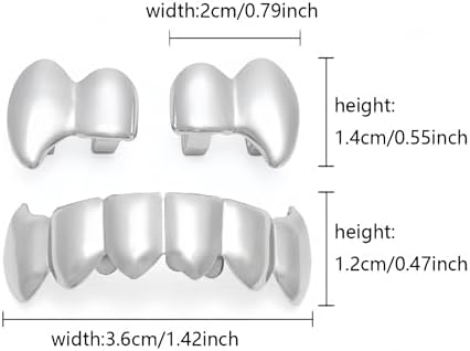 Vampire Fang Gold Tooth Cap 2-Piece Set Sharp Canine Style Dental Jewelry For Women Men Hip Hop Parties Halloween Costume Events