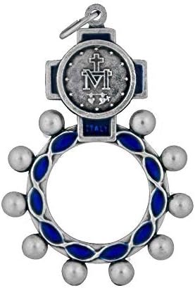 Venerare 2" Traditional Rosary Ring 6 Dual Holy Subjects Prayer Accessories Catholic Gift For Confirmation Christian Home Goods