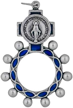 Venerare 2" Traditional Rosary Ring 6 Dual Holy Subjects Prayer Accessories Catholic Gift For Confirmation Christian Home Goods