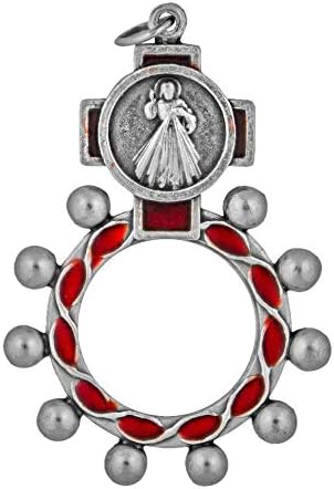 Venerare 2" Traditional Rosary Ring 6 Dual Holy Subjects Prayer Accessories Catholic Gift For Confirmation Christian Home Goods