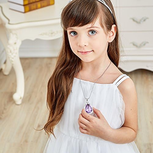 Vinjewelry Sofia Necklace Amulet Teardrop Amethyst Pendant Necklace Sofia Princess Costumes Jewelry For Little Girls