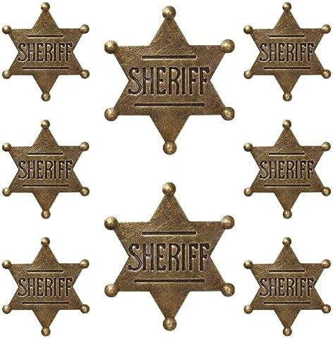 Vintage Large Sheriff Deputy Badge Brooch - Western Toy Sheriff Badge Brooch for Boys & Girls Party Costumes - Decorative Props in Bulk