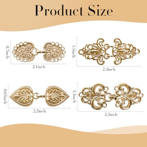 Vintage Shirt Clip - Dress Cinch Cape Sweater Cardigan Shawl Cloak Clips For Women - 4Pc