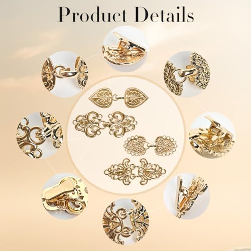 Vintage Shirt Clip - Dress Cinch Cape Sweater Cardigan Shawl Cloak Clips For Women - 4Pc