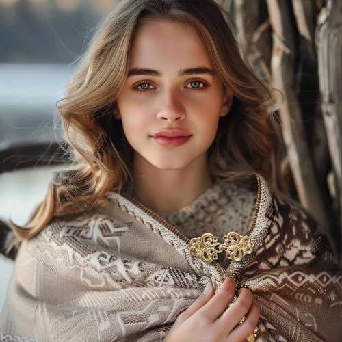 Vintage Shirt Clip - Dress Cinch Cape Sweater Cardigan Shawl Cloak Clips For Women - 4Pc