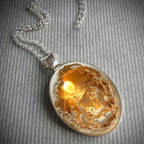 Vintage Zinc Alloy Nativity Scene Pendant - Intricate Carved Design With Mary Joseph & Baby Jesus Carry Your Faith On-the-Go Suitable For Men And Women 1 PCS