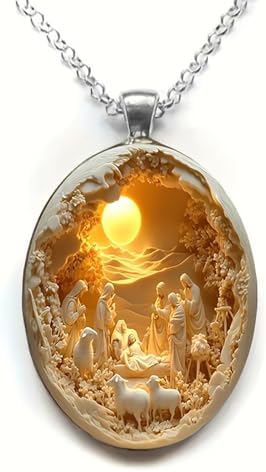 Vintage Zinc Alloy Nativity Scene Pendant - Intricate Carved Design with Mary Joseph & Baby Jesus Carry Your Faith On-the-Go Suitable for Men and Women 1 PCS
