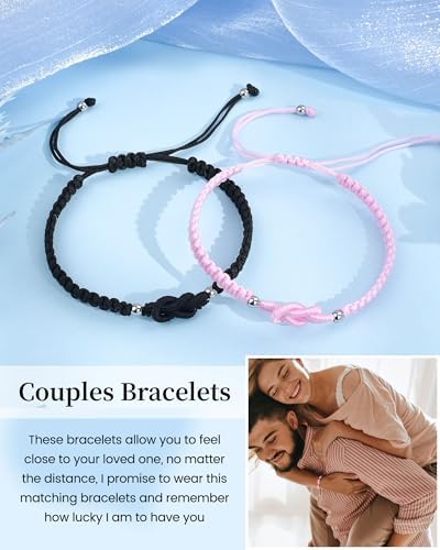 VU100 Matching Bracelets For Couples Bracelets Gifts For Girlfriend Boyfriend Long Distance Relationship Gifts Matching Bracelets Present For Birthday Christmas Anniversary