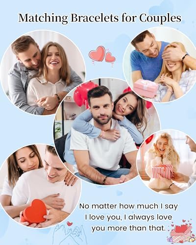 VU100 Matching Bracelets For Couples Bracelets Gifts For Girlfriend Boyfriend Long Distance Relationship Gifts Matching Bracelets Present For Birthday Christmas Anniversary