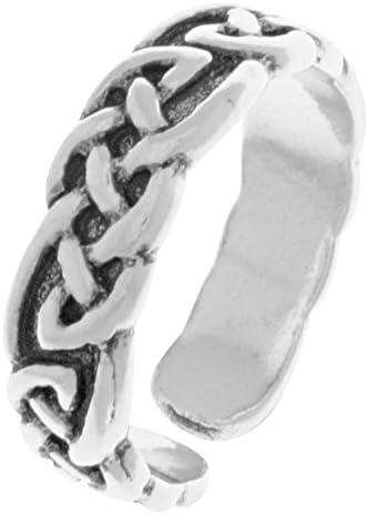 Weaved Celtic Knot Sterling Silver Toe Ring Adjustable Size