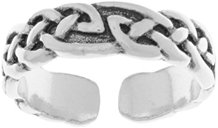 Weaved Celtic Knot Sterling Silver Toe Ring Adjustable Size