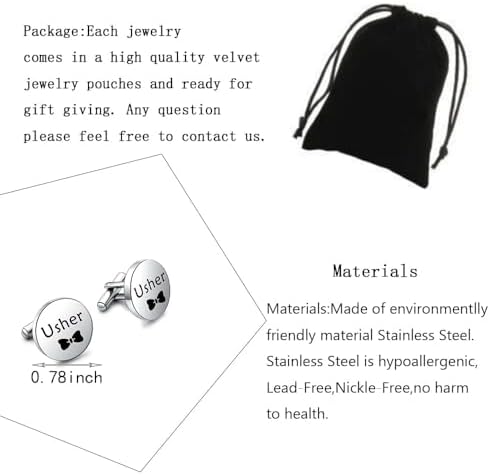 Wedding Cuff Links Groomsman Usher Cuff Links Wedding Jewelry Cuff Links Engraved Gifts For Groomsman Usher Wedding Gifts