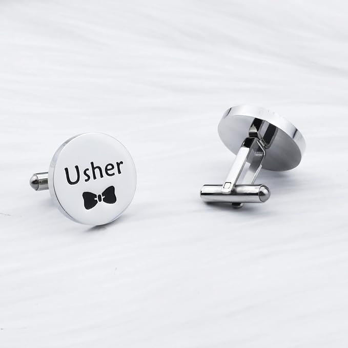 Wedding Cuff Links Groomsman Usher Cuff Links Wedding Jewelry Cuff Links Engraved Gifts For Groomsman Usher Wedding Gifts