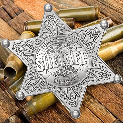Western Cowboy Deputy Sheriff Badge Pin Brooch School Carnival Party Play Props Prizes Gifts Toy For Kids Dance Girls Adults Halloween Masquerade Old Costume Holster Medals Decorative Ornament