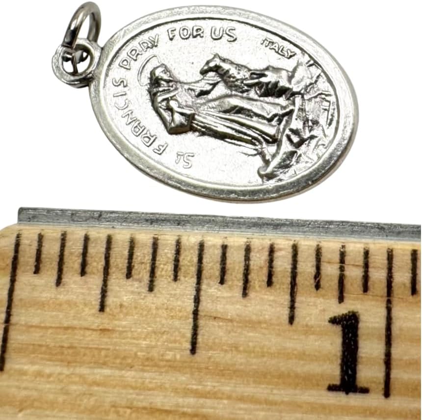 Westmon Works St Francis Medal Set With Wallet Sized Prayer Card And Metal Saint Trinket Made In Italy