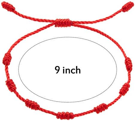 WILLBOND 6 Pieces Red String Bracelets Red Cord Bracelet Adjustable Knot String Bracelet Amulet For Protection Evil Eye And Good Luck
