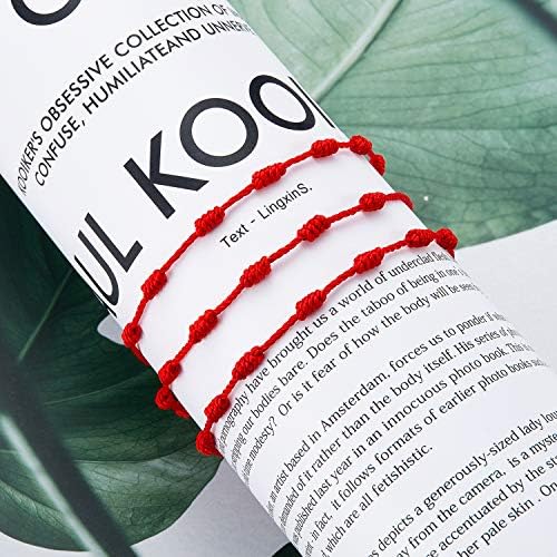 WILLBOND 6 Pieces Red String Bracelets Red Cord Bracelet Adjustable Knot String Bracelet Amulet For Protection Evil Eye And Good Luck