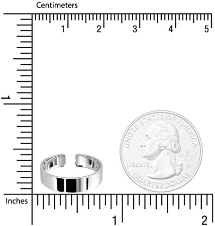WithLoveSilver 925 Sterling Silver 5mm Plain Band Toe Ring