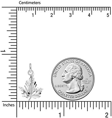 WithLoveSilver 925 Sterling Silver Tiny Diamond Cut Maple Leaf Canada Pendant