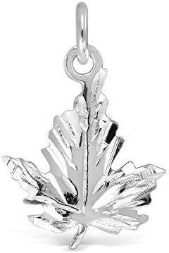 WithLoveSilver 925 Sterling Silver Tiny Diamond Cut Maple Leaf Canada Pendant