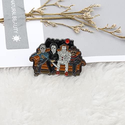 WSNANG Horror Classic Scary Movies Enamel Pin Horror Theme It Jewelry Funny Scary Movies Fan Gift
