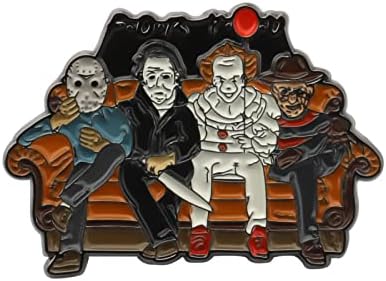 WSNANG Horror Classic Scary Movies Enamel Pin Horror Theme It Jewelry Funny Scary Movies Fan Gift