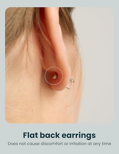 Wssxc 6 Pairs Hypoallergenic Cubic Zirconia Earrings Surgical Steel Flat Back Studs For Cartilage Screw Back Fashion Jewelry