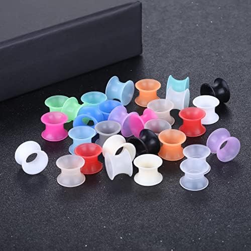 Xpircn Flexible Ear Plugs - Double Flared Flesh Ear Piercing Jewelry 15 Pairs