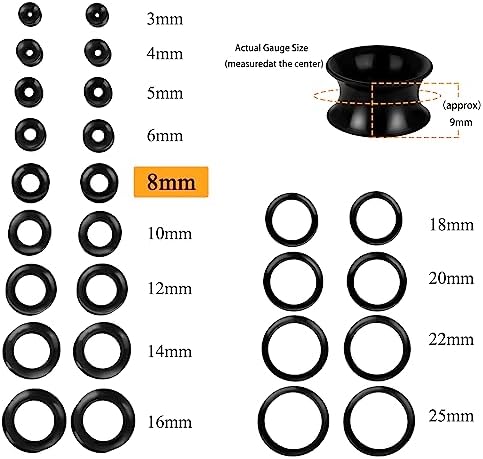 Xpircn Flexible Ear Plugs - Double Flared Flesh Ear Piercing Jewelry 15 Pairs