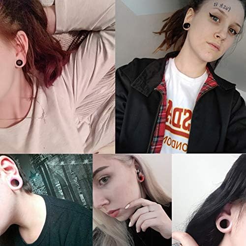 Xpircn Flexible Ear Plugs - Double Flared Flesh Ear Piercing Jewelry 15 Pairs