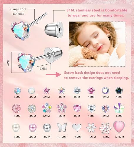 YADOCA 24Pairs Hypoallergenic Earrings For Girls Women - 