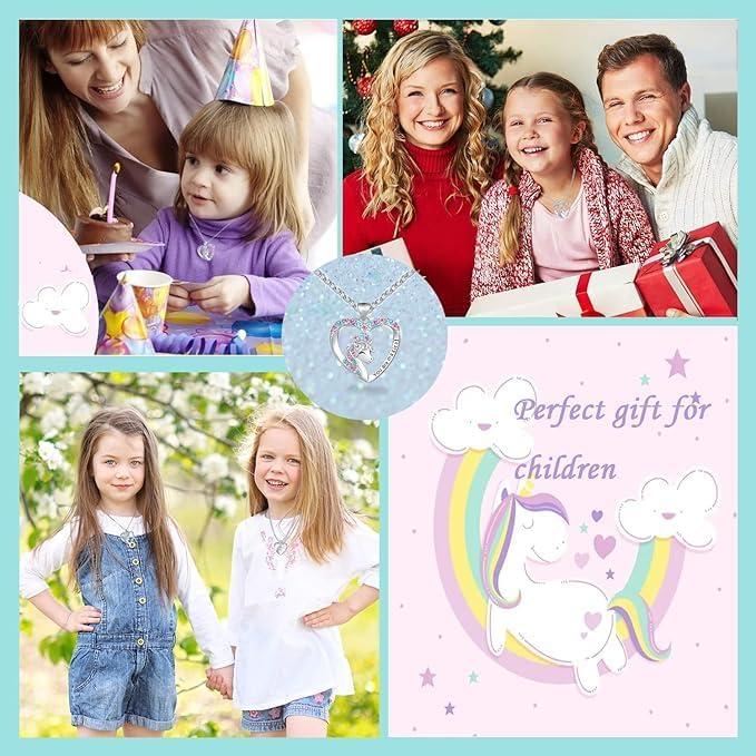 You Are Magical Unicorn Necklace For Girls Crystal Love Heart Pendant Necklaces Jewelry Gifts For Girls Daughter Granddaughter Niece Birthday Christmas