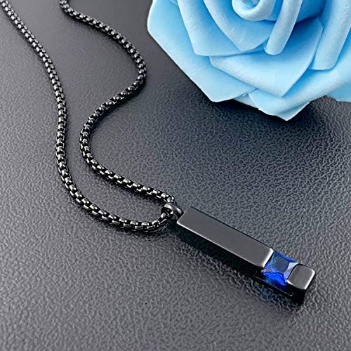 YOUFENG Urn Necklaces For Ashes Birthstone Cube Urns For Human Ashes Memorial Cremation Urn Locket Keepsake Ashes Jewelry