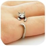 ZDIFDIC Cute Mouse Ring 925 Sterling Silver Cubic Zirconia Open Forefinger Ring Adjustable Animal Wrap Ring Jewelry Gift for Women Teen Girls KE-R392-RS05