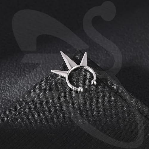 ZS 1PC Fake Septum Nose Ring Hoop Non Pierced Nose Cuffs Faux Clicker Hanger Nose Septum Ring Clip On Body Piercing Jewelry For Men Women