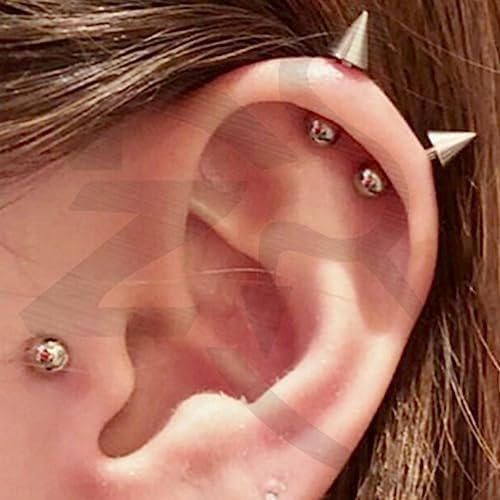 ZS 20G Spike Nose Rings Studs 18G Stainless Steel Spike Stud Earrings 16G Septum Lip Rings Cartilage Tragus Helix Piercing For Women Men