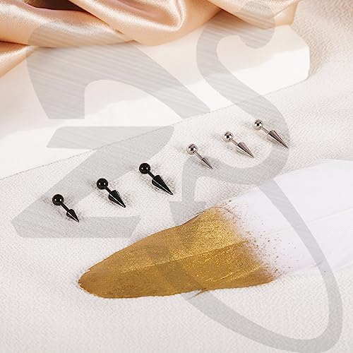 ZS 20G Spike Nose Rings Studs 18G Stainless Steel Spike Stud Earrings 16G Septum Lip Rings Cartilage Tragus Helix Piercing For Women Men