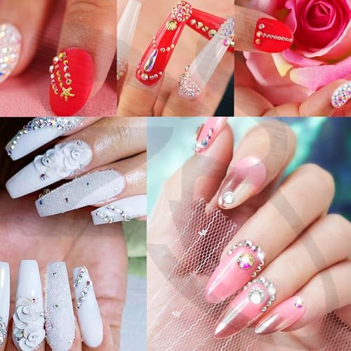 ZS 500Pcs Fake Nose Stud Non-Piercing Eyebrow Nose Lip Ear Ring Fake Skin Piercing Jewelry Faux Nose Studs Face Gems Stick On Face Jewels Eye Jewels With Eyelash Glue