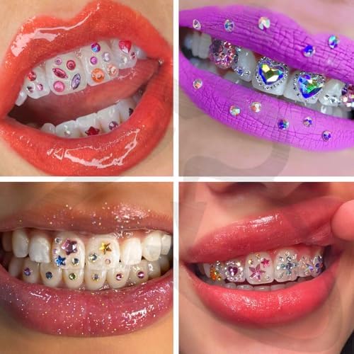 ZS 500Pcs Fake Nose Stud Non-Piercing Eyebrow Nose Lip Ear Ring Fake Skin Piercing Jewelry Faux Nose Studs Face Gems Stick On Face Jewels Eye Jewels With Eyelash Glue