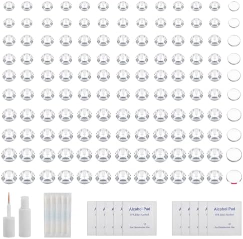 ZS 500Pcs Fake Nose Stud Non-Piercing Eyebrow Nose Lip Ear Ring Fake Skin Piercing Jewelry Faux Nose Studs Face Gems Stick on Face Jewels Eye Jewels with Eyelash Glue